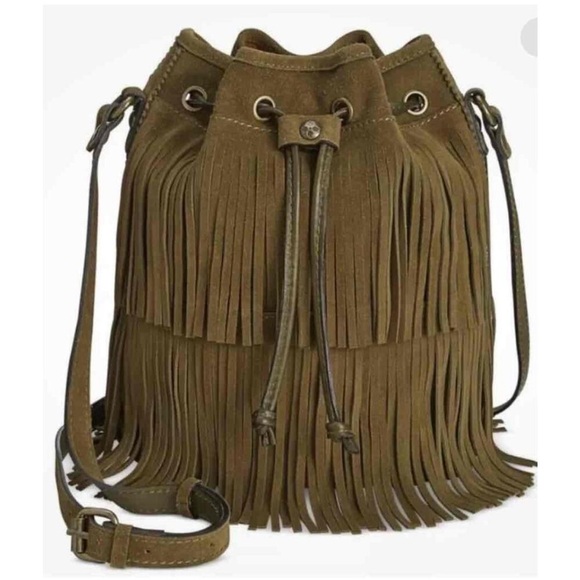 Patricia Nash Bronte Suede Fringe Bucket Bag - Picture 1 of 10